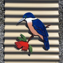 Kōtare (Kingfisher) on Stone Outdoor Wall Art