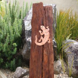 Recycled Copper Gecko Garden Art