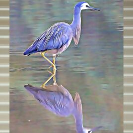 Heron on Stone Outdoor Wall Art