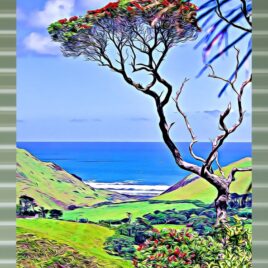Awhitu Peninsula on Mist Green Outdoor Wall Art