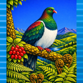 Kererū on Blue