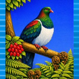 Kererū on Blue